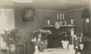 Kvinna med blommor